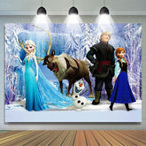 Lofaris Girl Frozen Elsa Princess Happy Birthday Party Backdrop